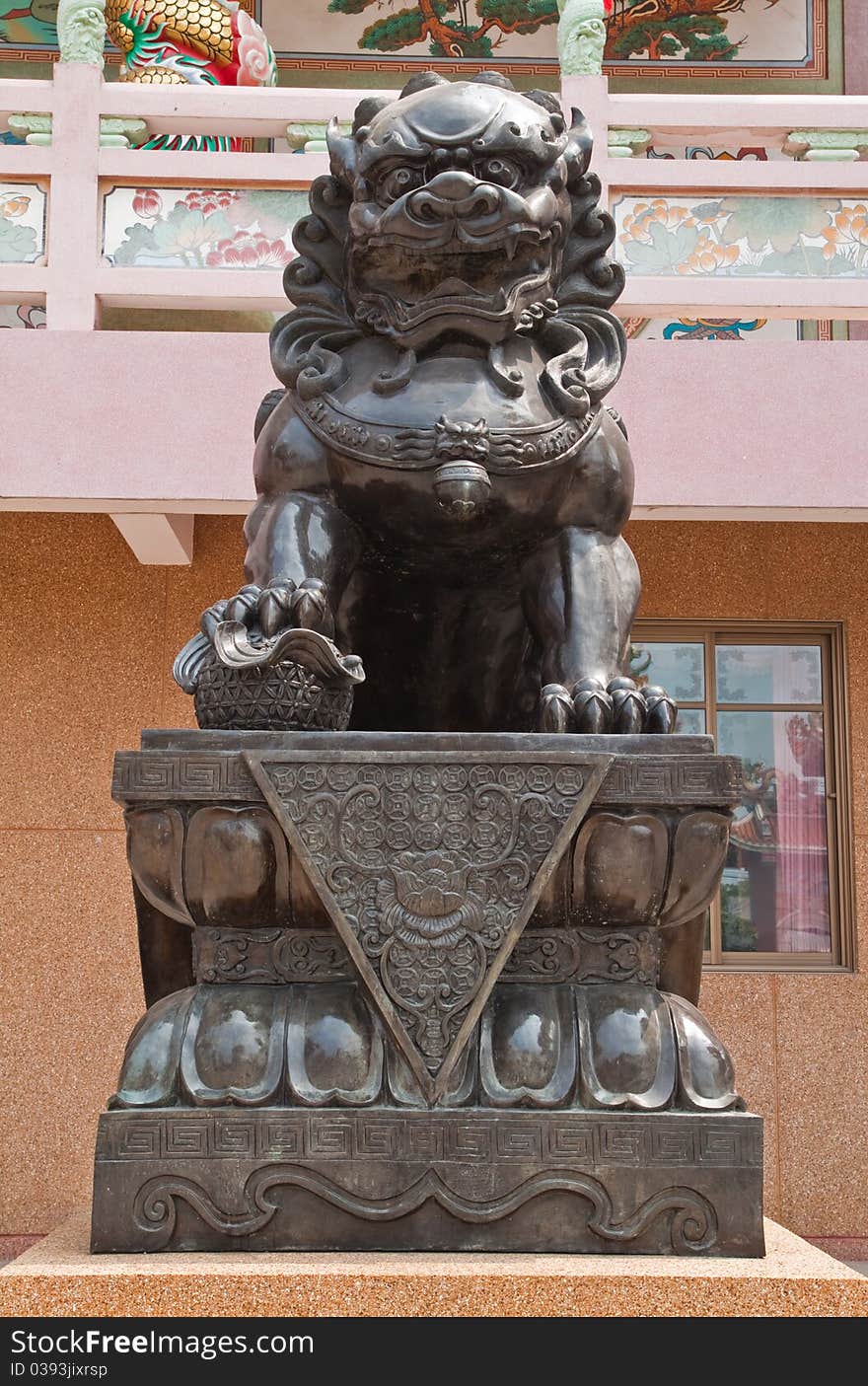 Chinese dragon statue sculpture in Chinese shrine,East of Thailand