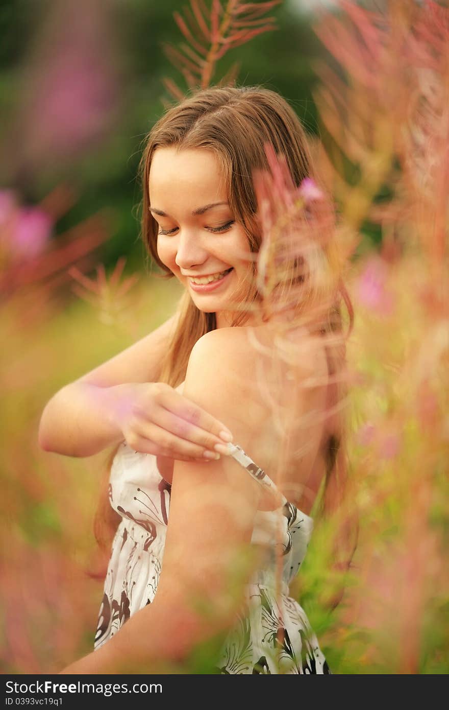 Portrait of woman in nature