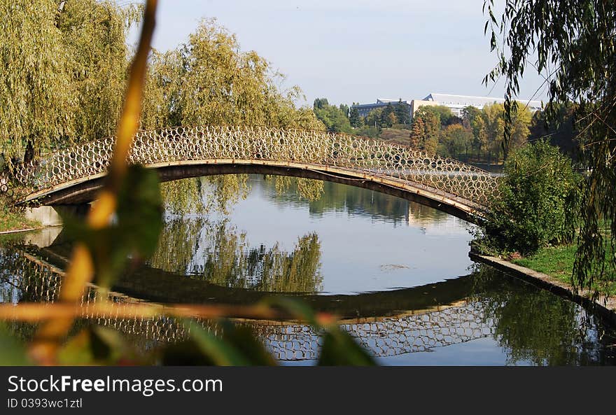 Footbridge over a pond