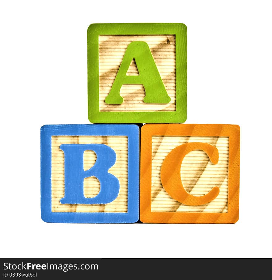 ABC in wooden block letters