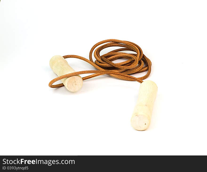 Jumping rope on white background