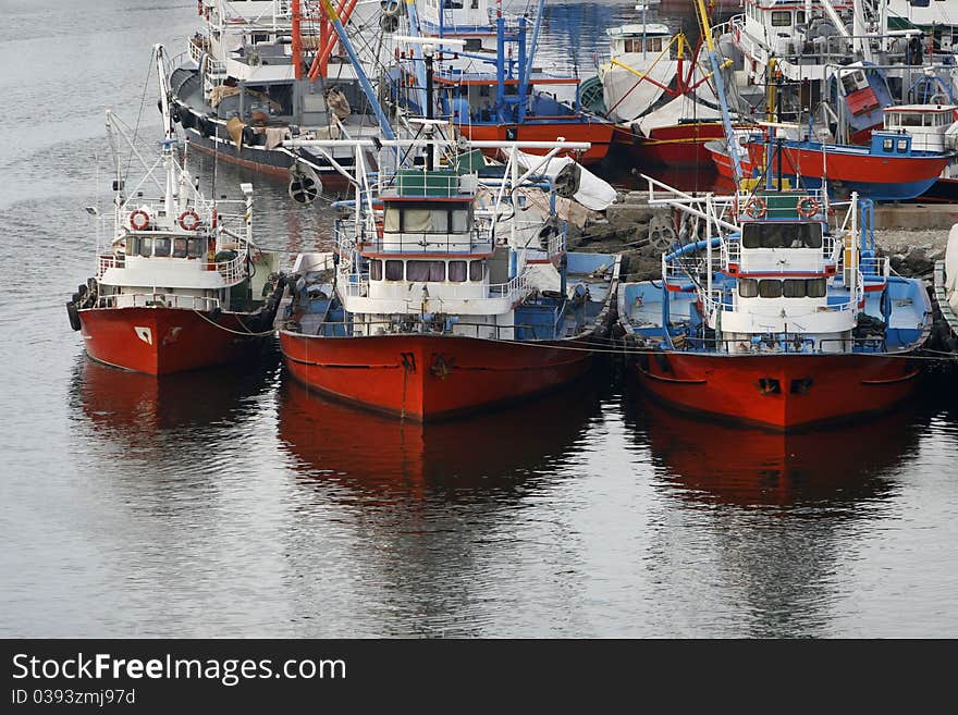 Fishing boats in Istanbul,Turkey