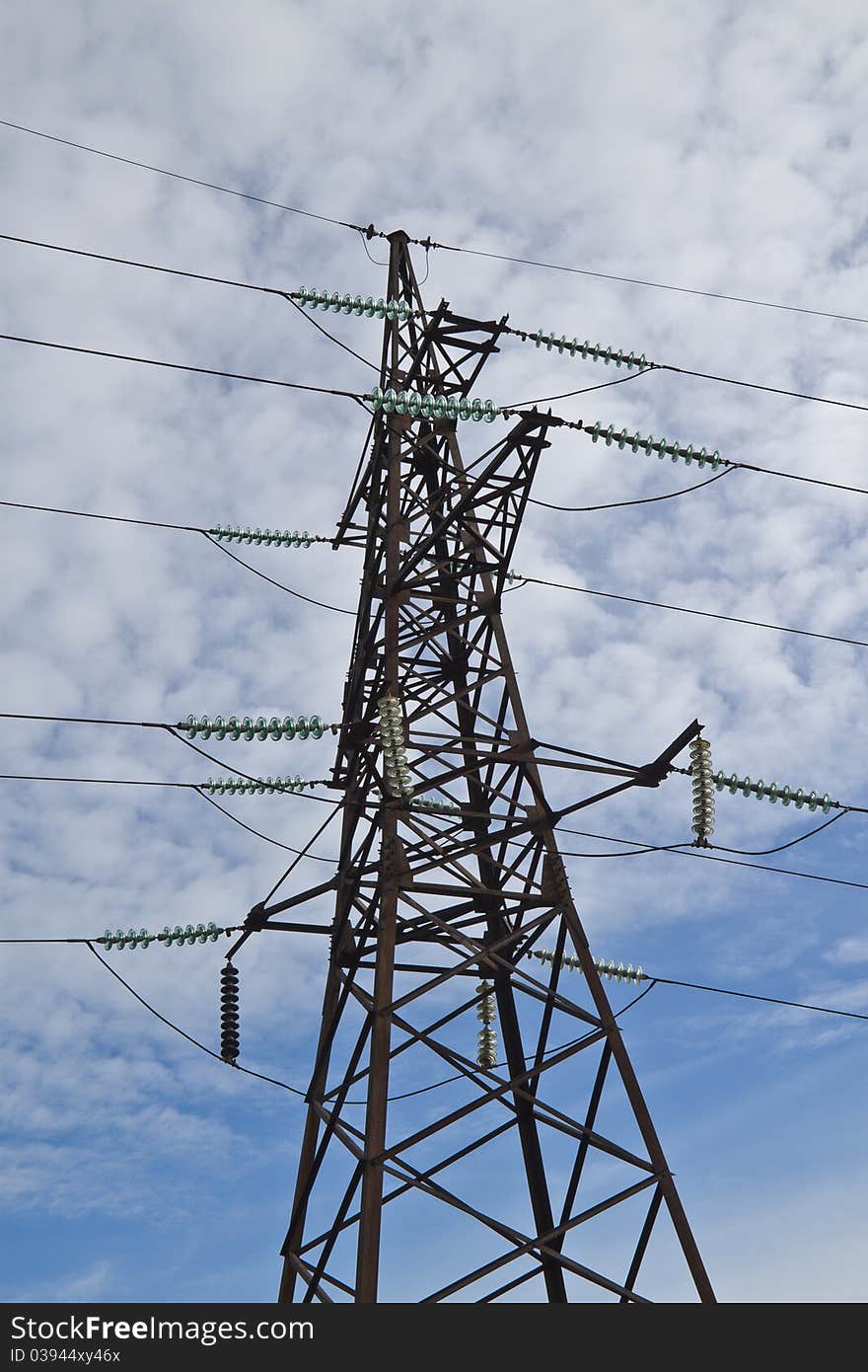 Reliance power against the sky. Production and transmission of electricity. Reliance power against the sky. Production and transmission of electricity