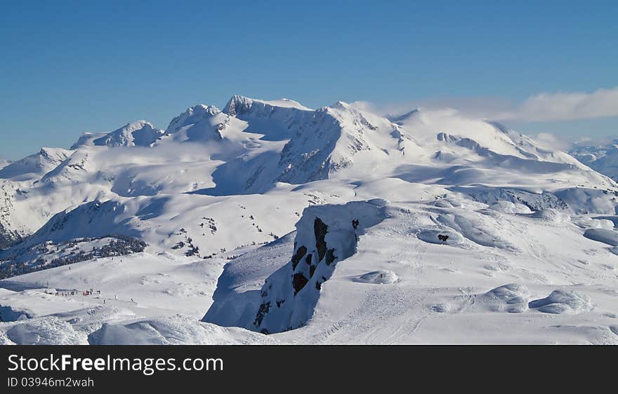 High alpine summits covered in snow in the winter months. High alpine summits covered in snow in the winter months