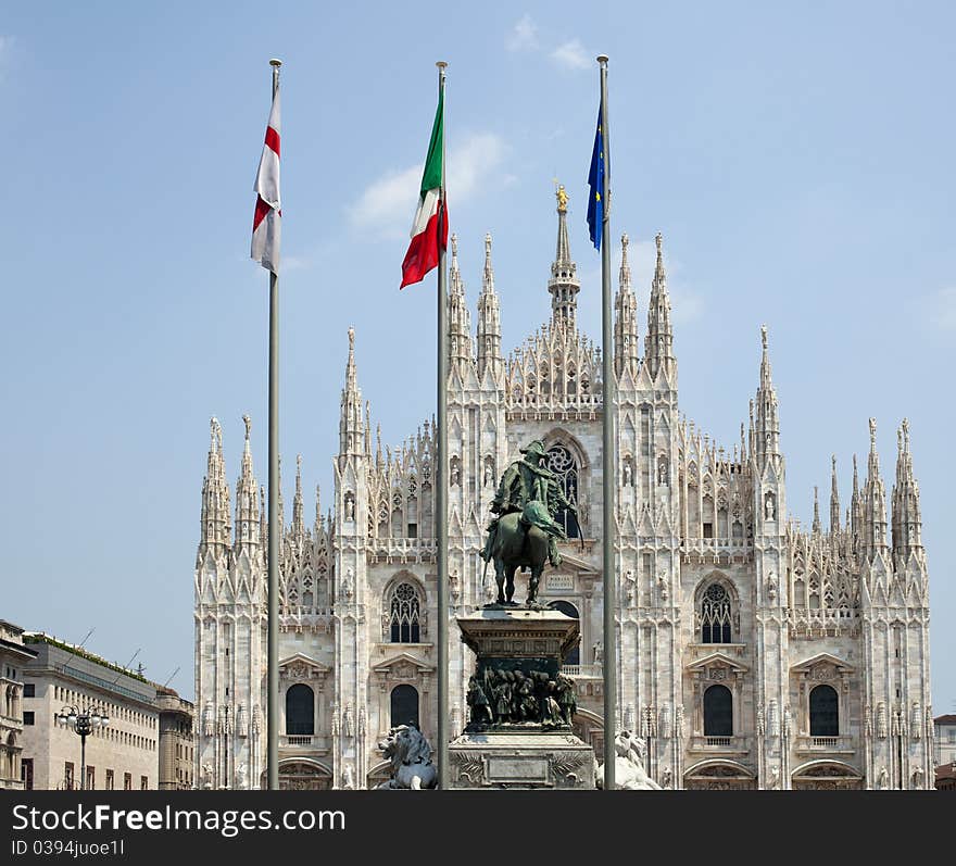 Monument to Vittorio Emanuele II in the piazza Duomo, Milan