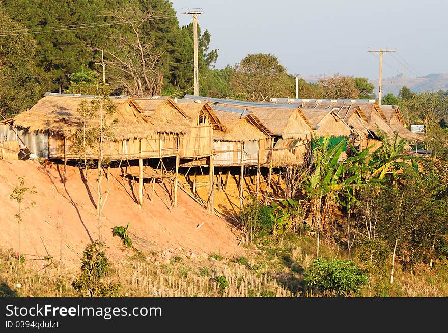 Wooden hut in Thai style, used to background. Wooden hut in Thai style, used to background