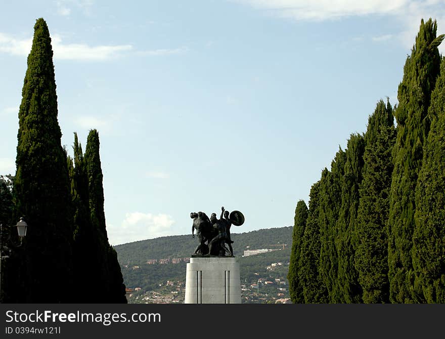 War memorial in St. Giusto hill, Trieste - Italy