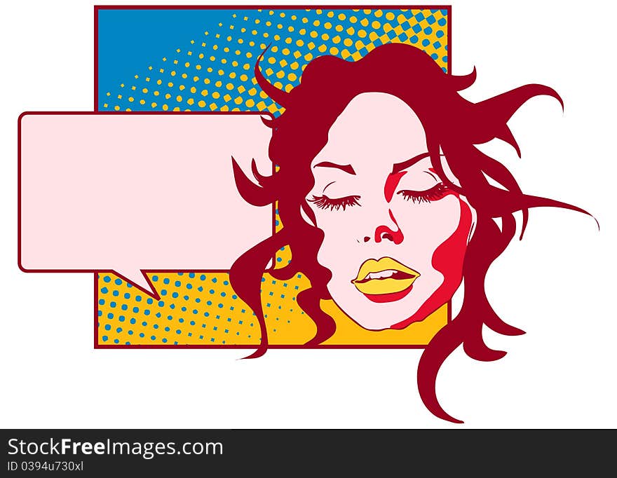 Comics style girl woman Vector of talking woman