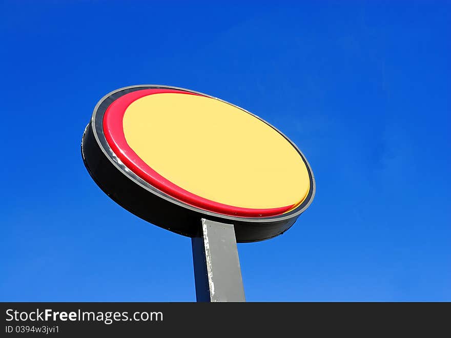 A blank plate isolated on a sky  background. A blank plate isolated on a sky  background