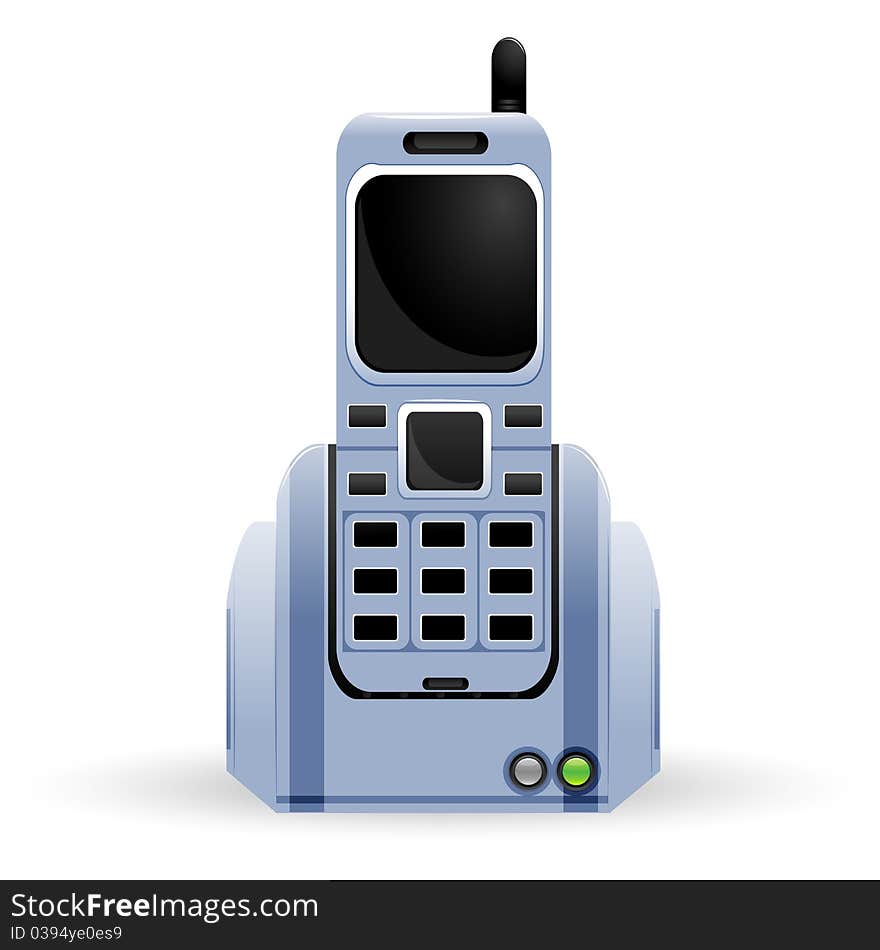 Illustration of mobile phone on white background