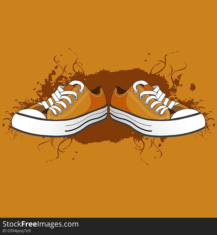 Illustration of men shoes on abstract background