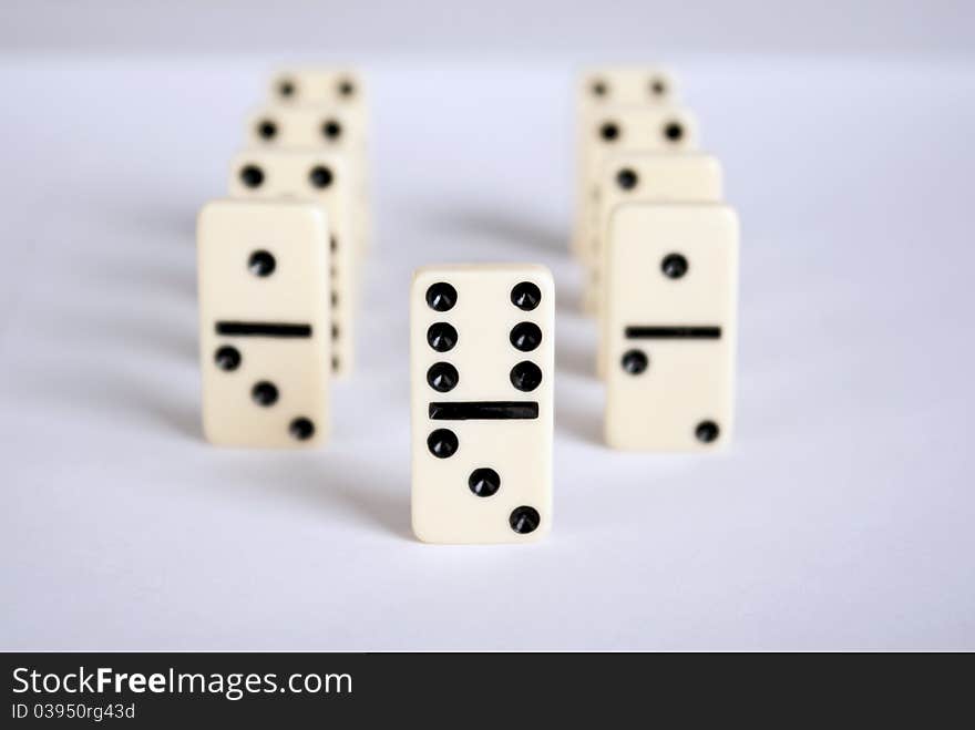 Domino cubes in two rows