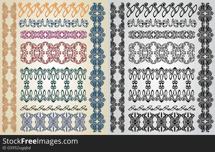 Art nouveau pattern collection