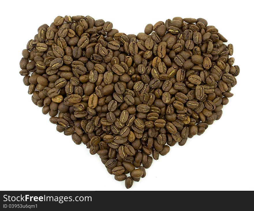 Coffee Beans in a Form of a Heart