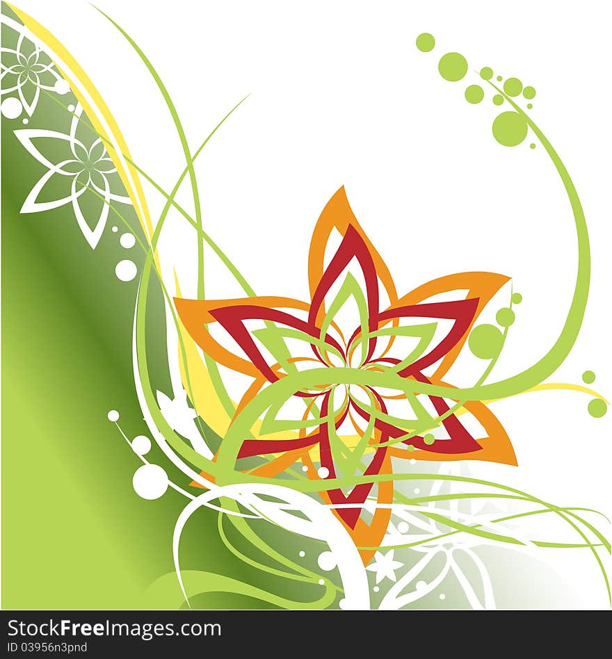 Vector illustration of retro abstract floral swirl elements. Vector illustration of retro abstract floral swirl elements