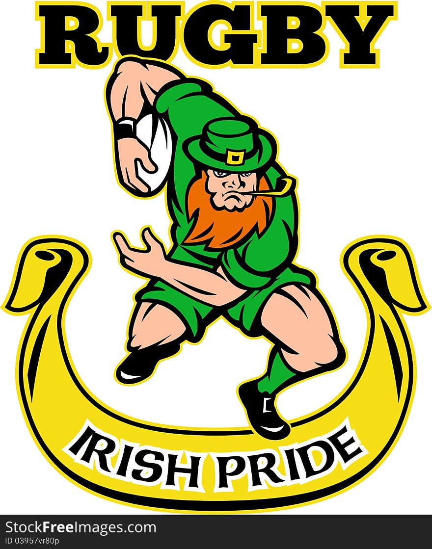 Irish leprechaun rugby player