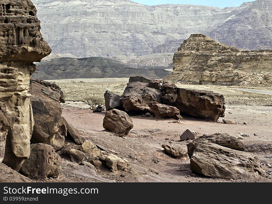 Gelogical formations, Timna park, Israel