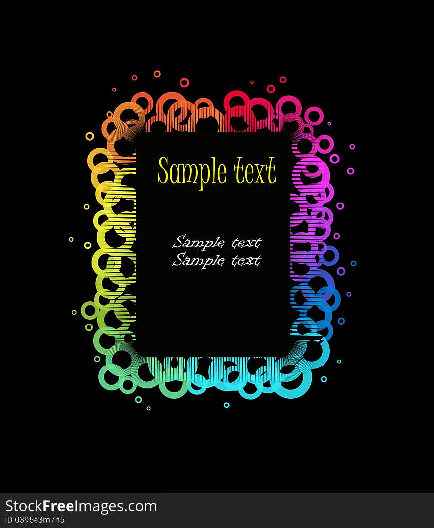 Colorful Rectangle Sheet With Bubbles Vector. Colorful Rectangle Sheet With Bubbles Vector