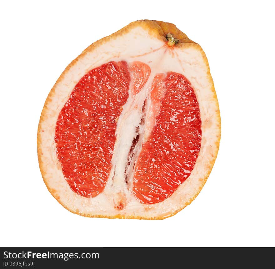 Close up of grapefruit section