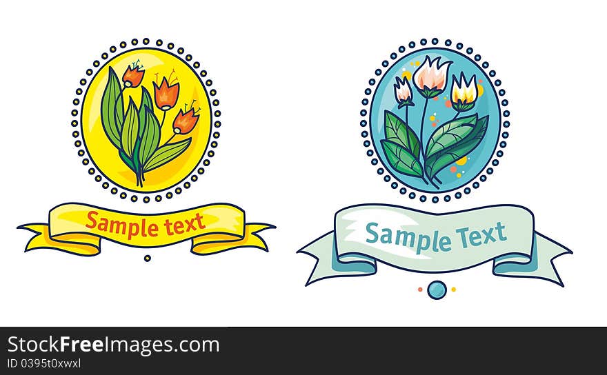 2 Bouquet Of Flowers In Oval Frames With Ribbons F