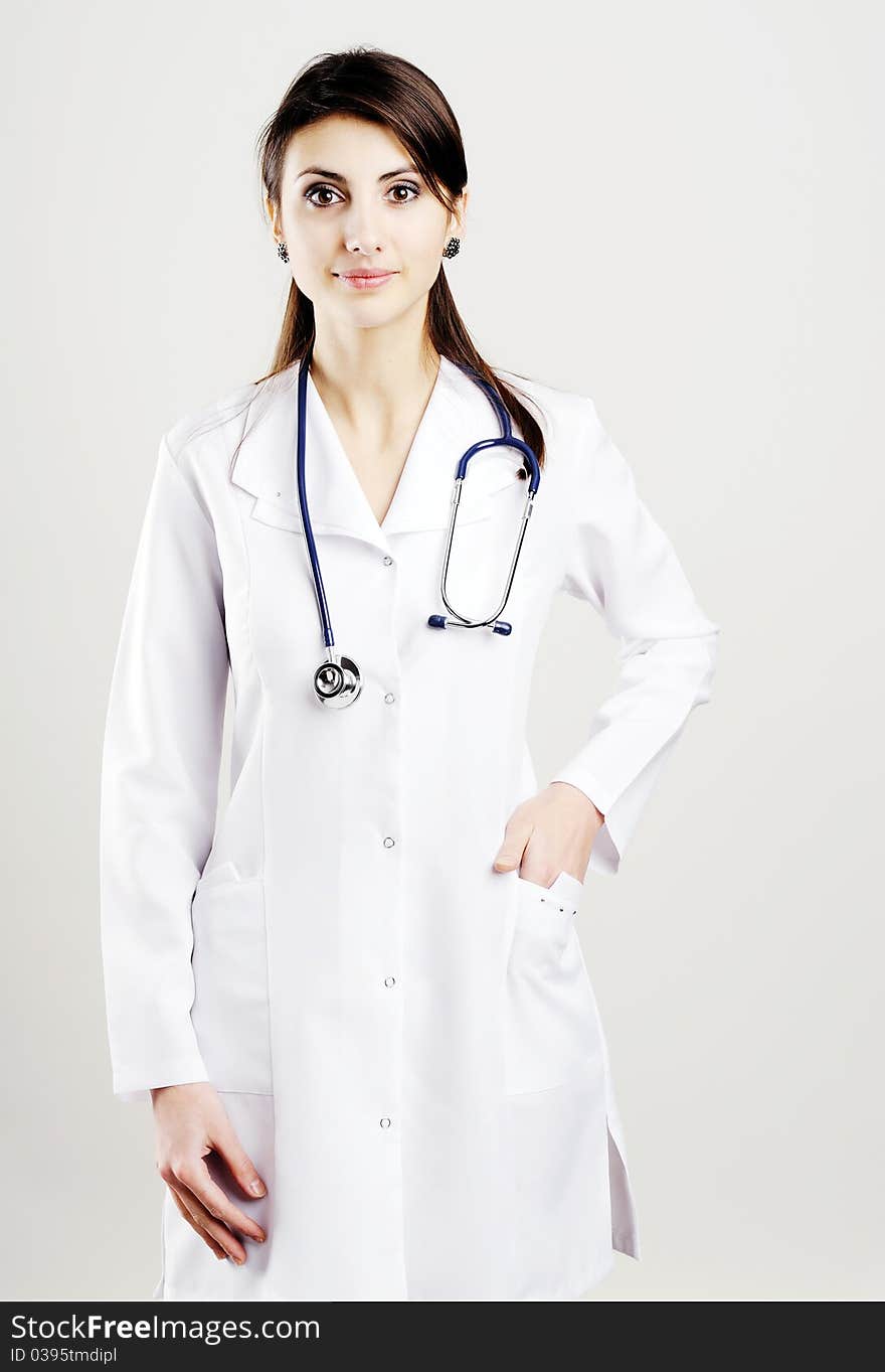 An image of young doctor with stethoscope. An image of young doctor with stethoscope