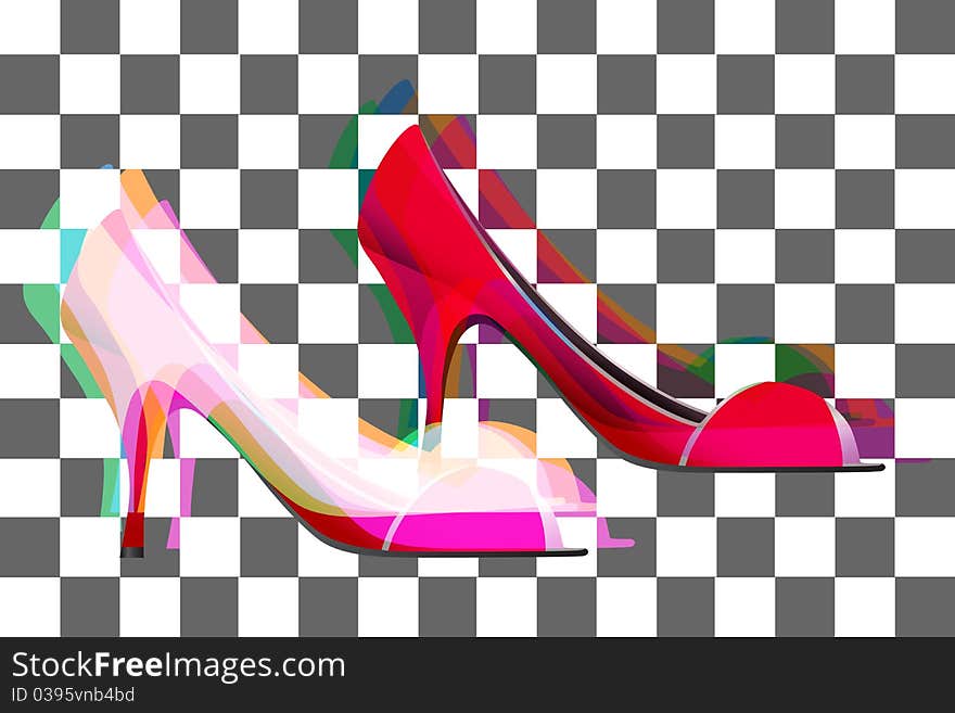 Illustration of fancy shoes for ladies