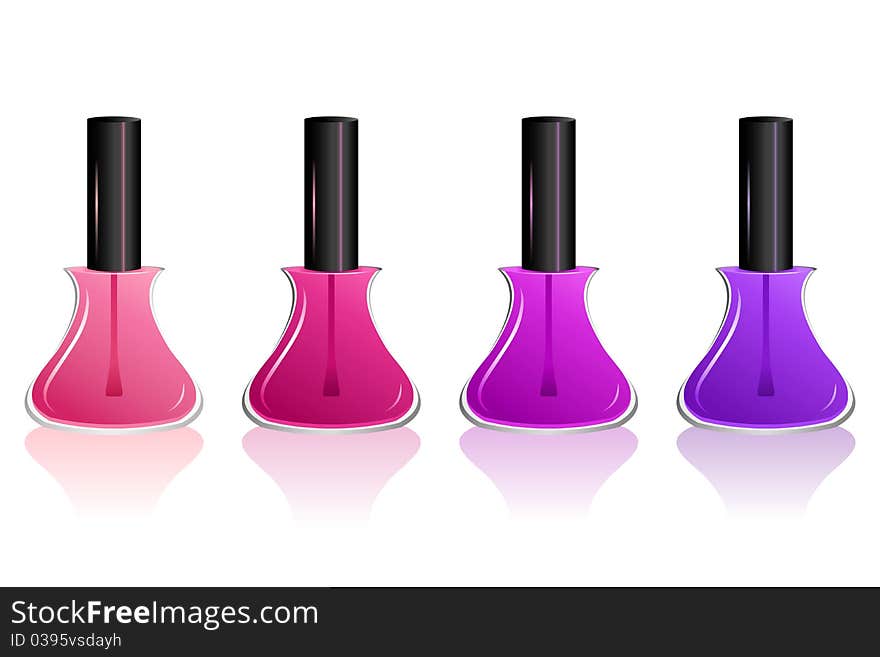 Illustration of nail polish on white background