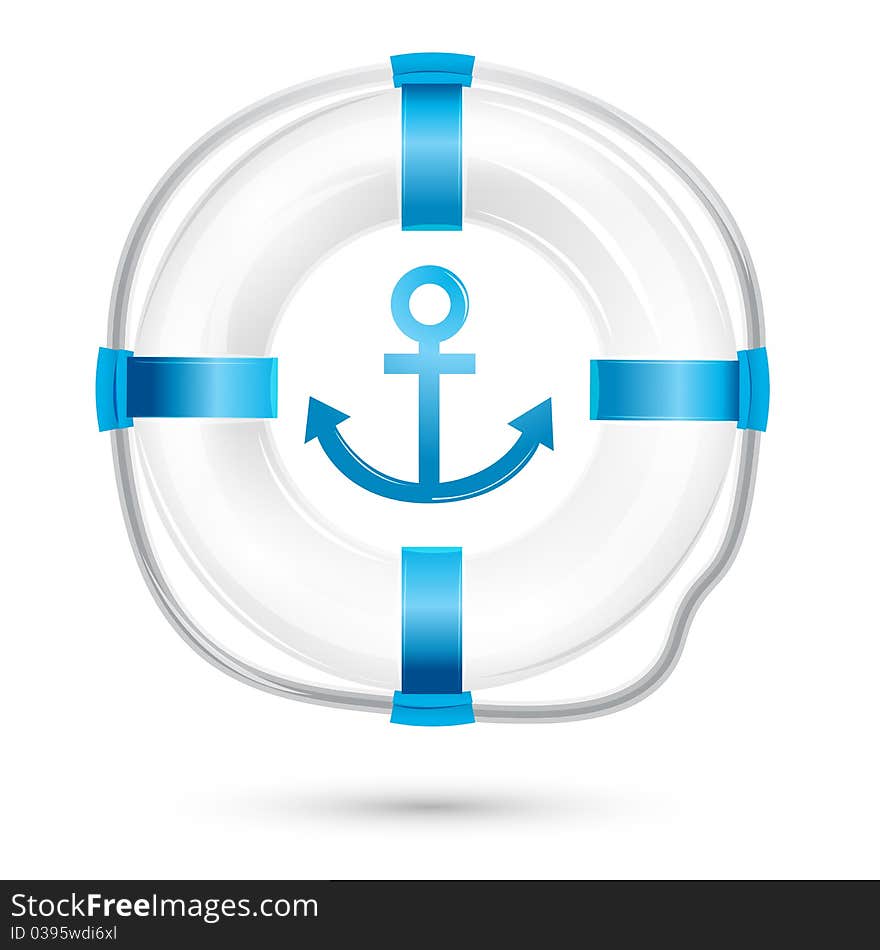 Illustration of lifebuoy on white background