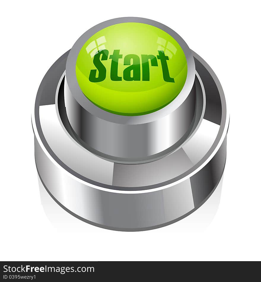 Illustration of start button on white background