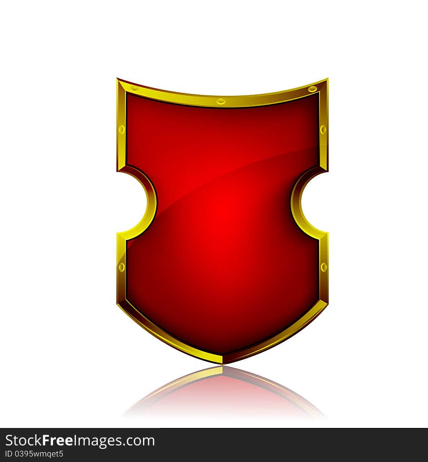 Illustration of abstract shield on white background