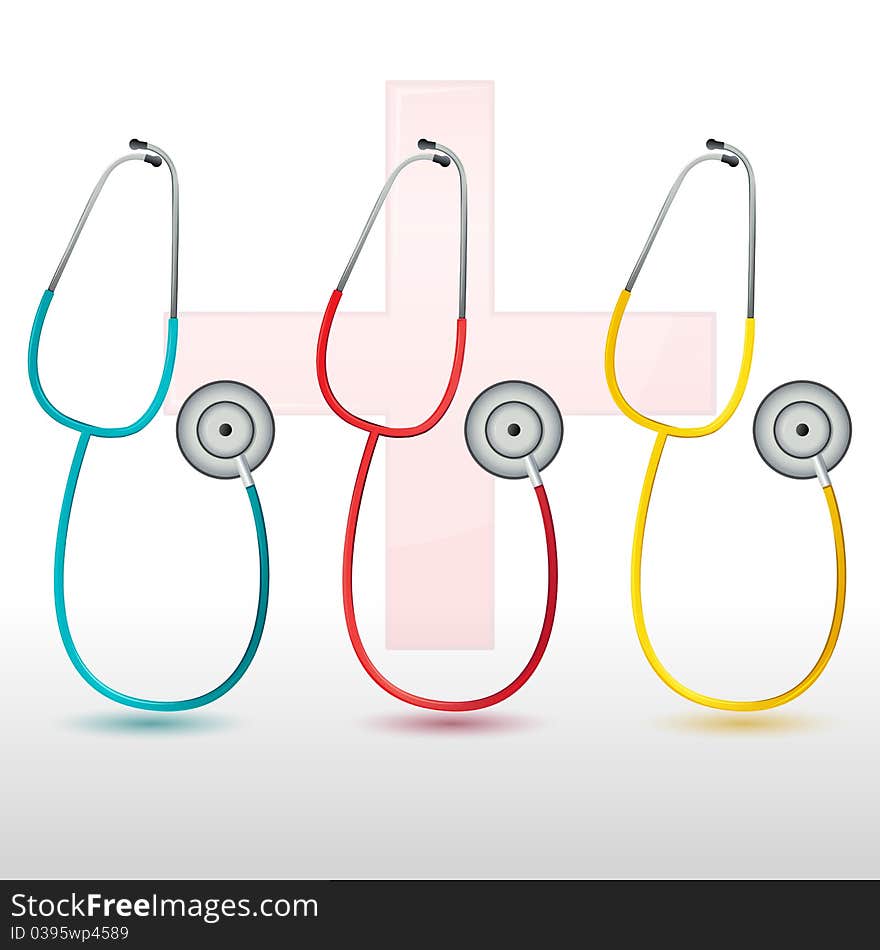 Illustration of stethoscopes on white background