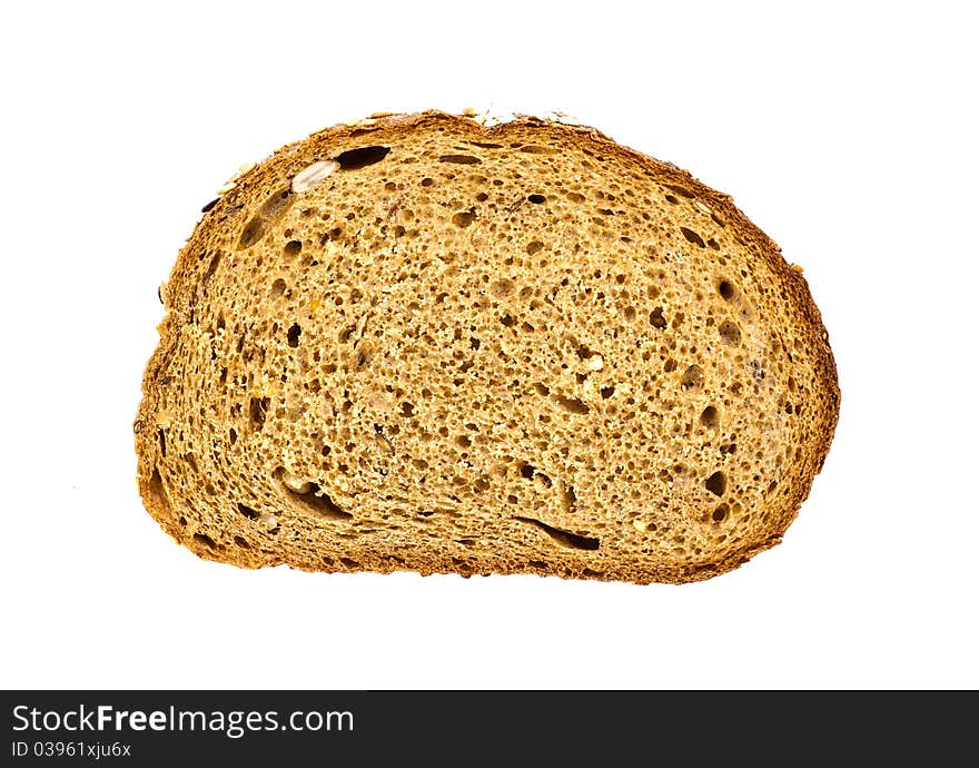 Bread loaf against a white background