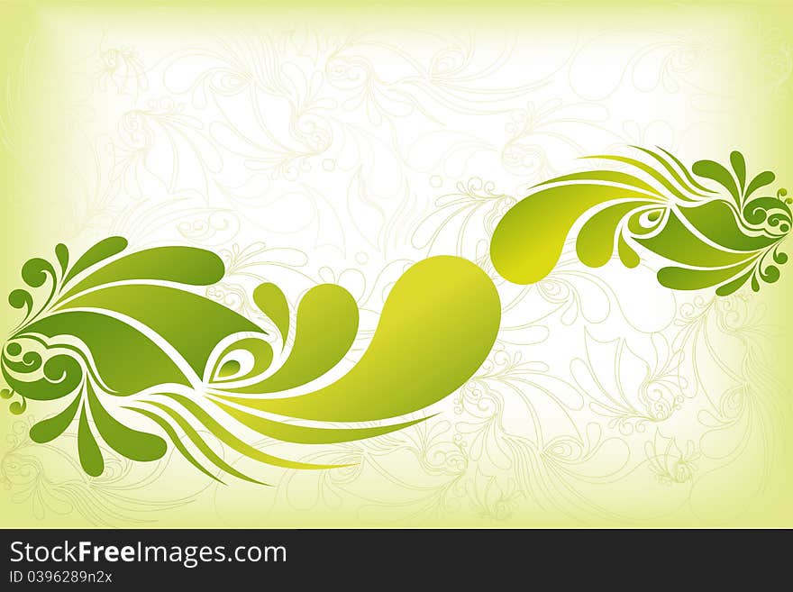 Illustration of Colorful Floral Swirls on abstract Background. Illustration of Colorful Floral Swirls on abstract Background