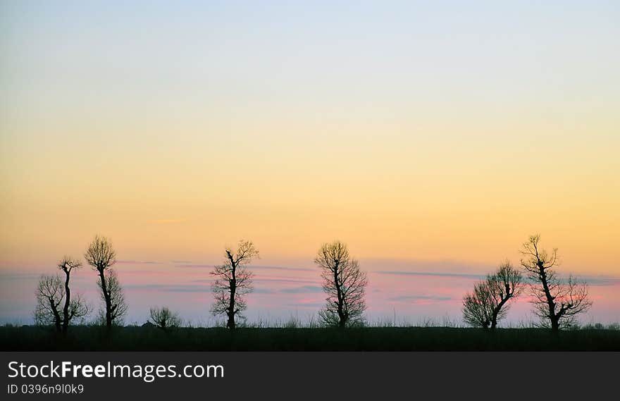 Wallpaper sunset landscape