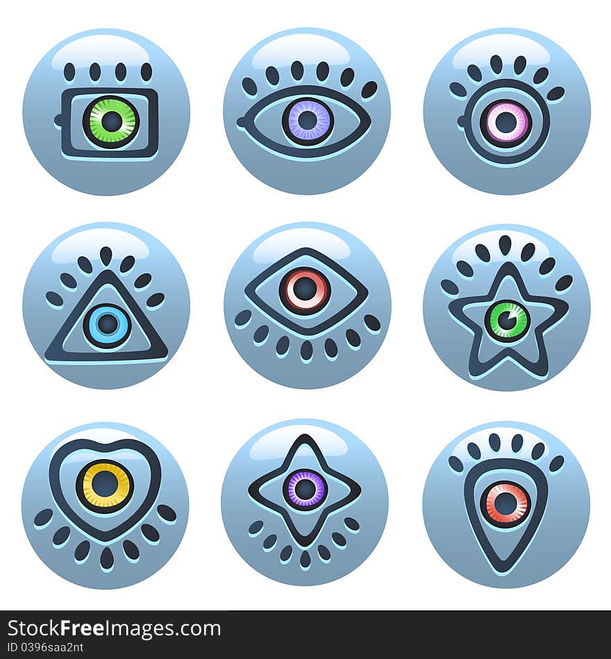 Set of eye icons vector