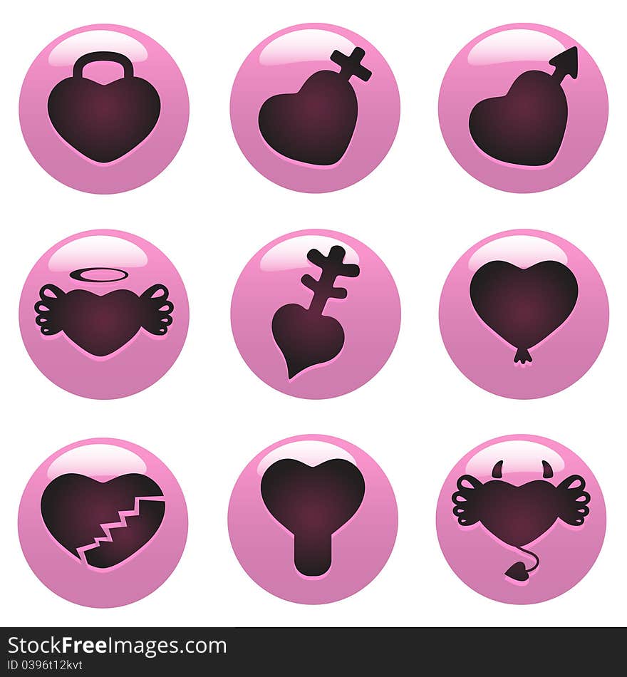 Heart button set