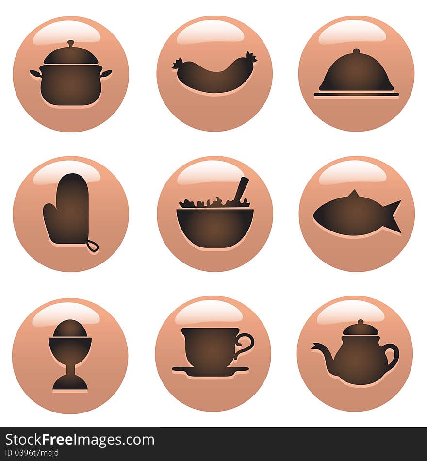 Set of food icon vector