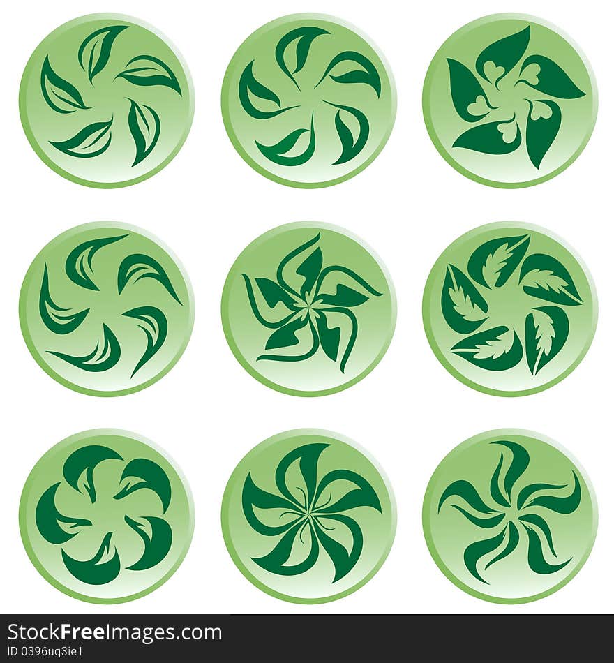 vector set of floral icon