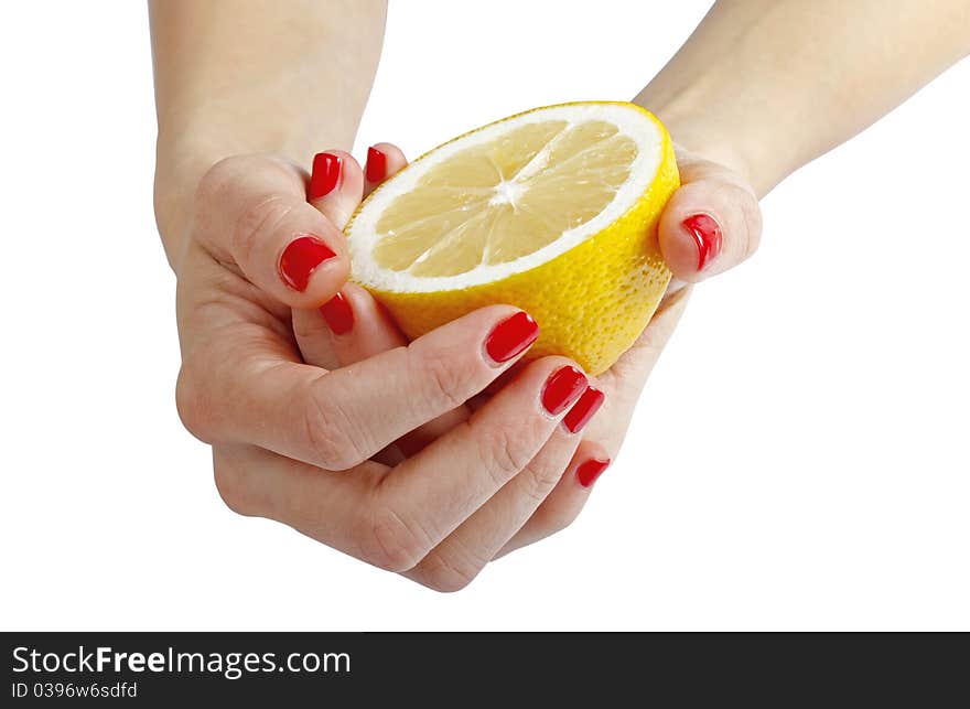 Hand with lemon juicy lemon lifestyle