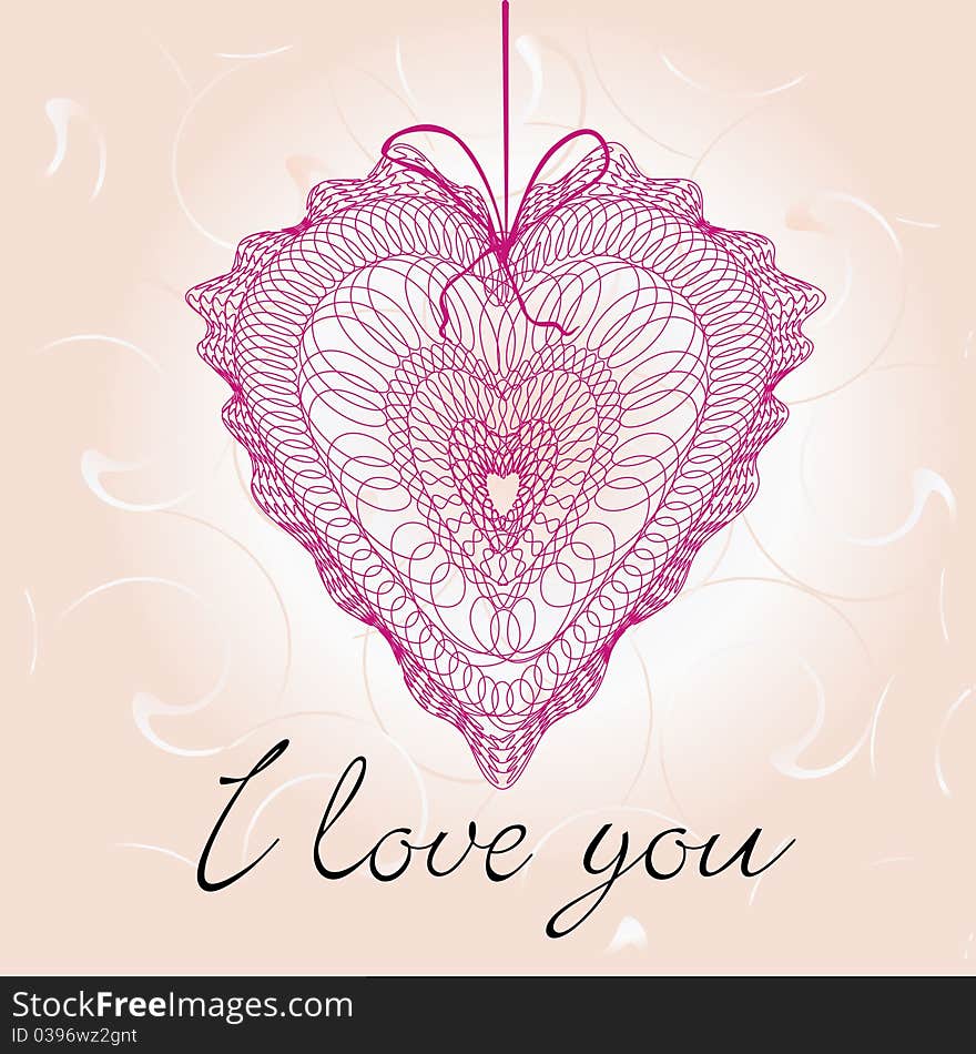 Vector valentine background with heart. Vector valentine background with heart