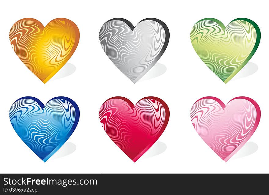 Set icon hearts design Valentines Day