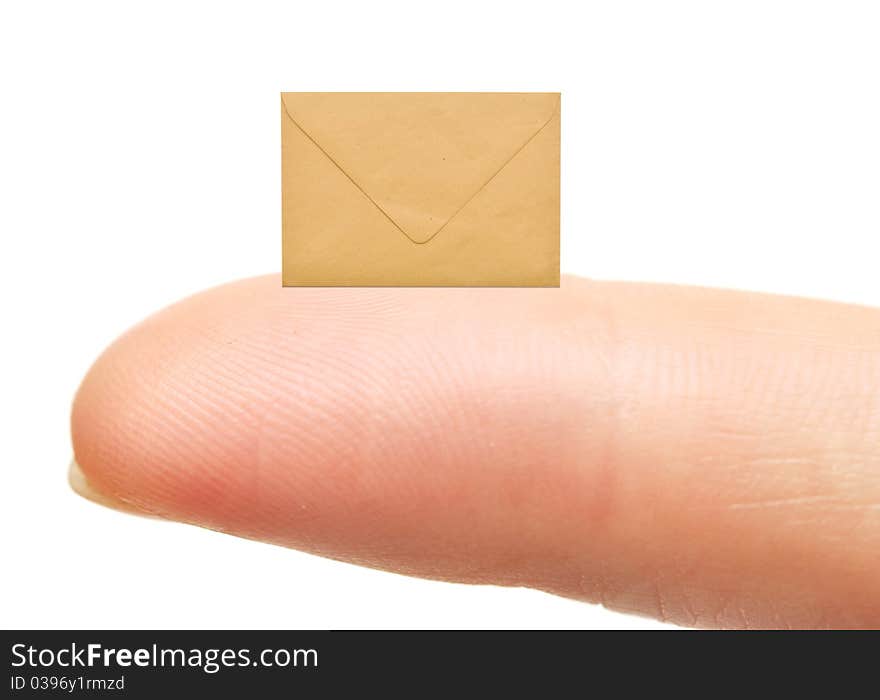 Small Empty Envelope On Woman S Finger