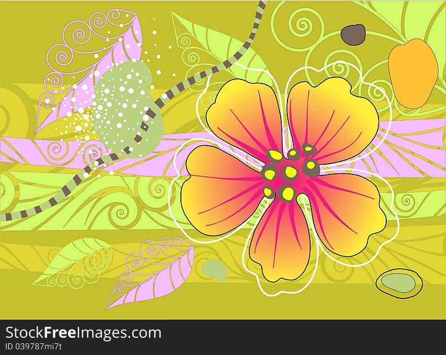 Background abstract from green and rose pattern and flowerses. Background abstract from green and rose pattern and flowerses