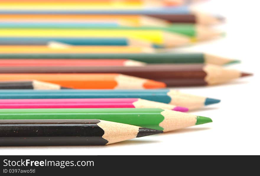 Color pencils isolated on white