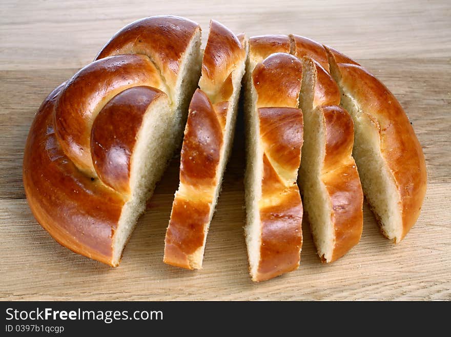 Fresh bread on a board