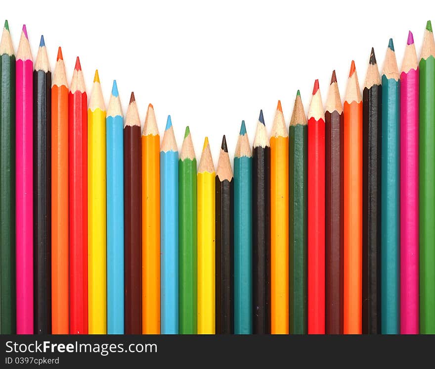 Color pencils isolated on white