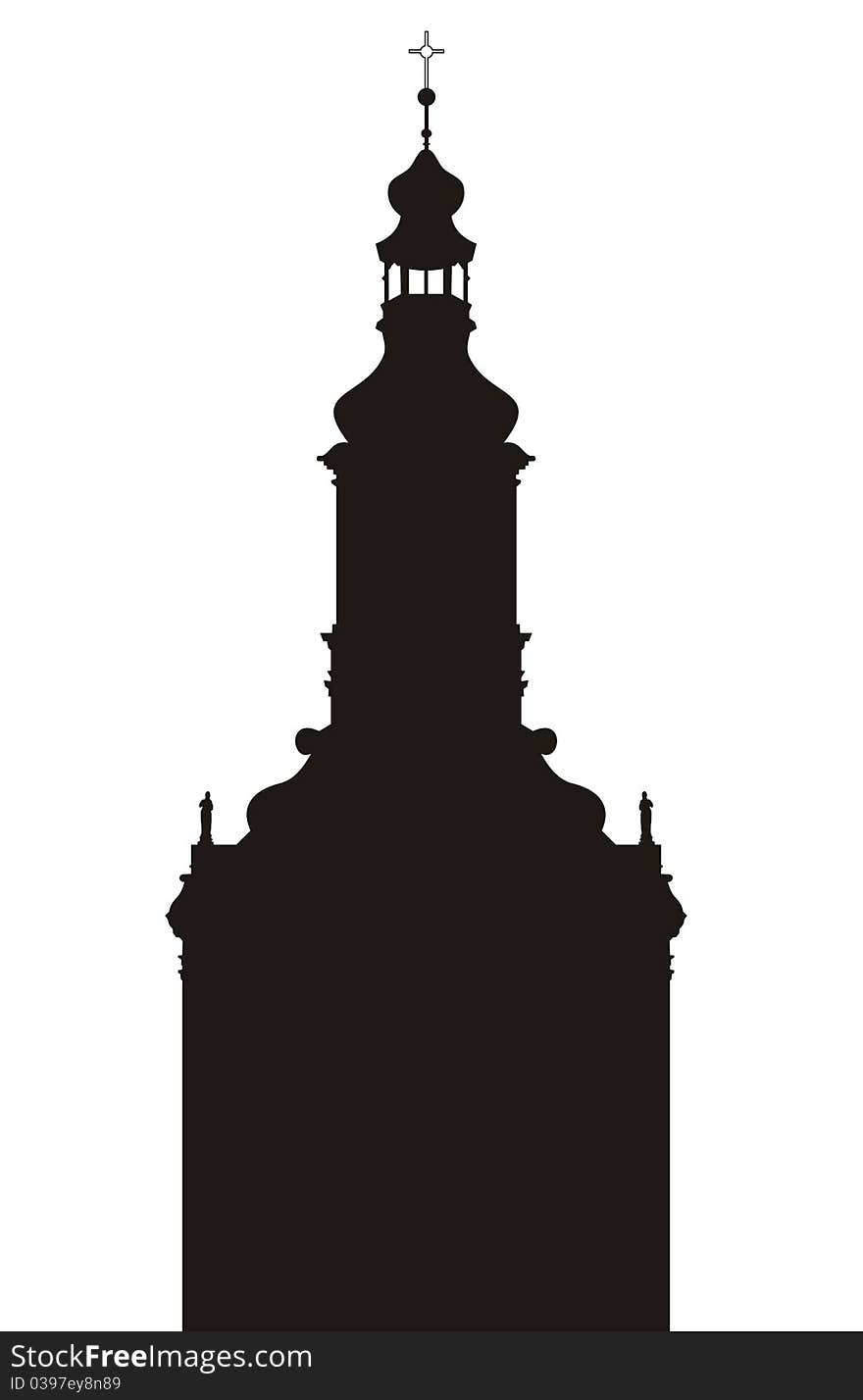 Vector silhouette of building a church in so-called Small Rome in Slovakia. Vector silhouette of building a church in so-called Small Rome in Slovakia