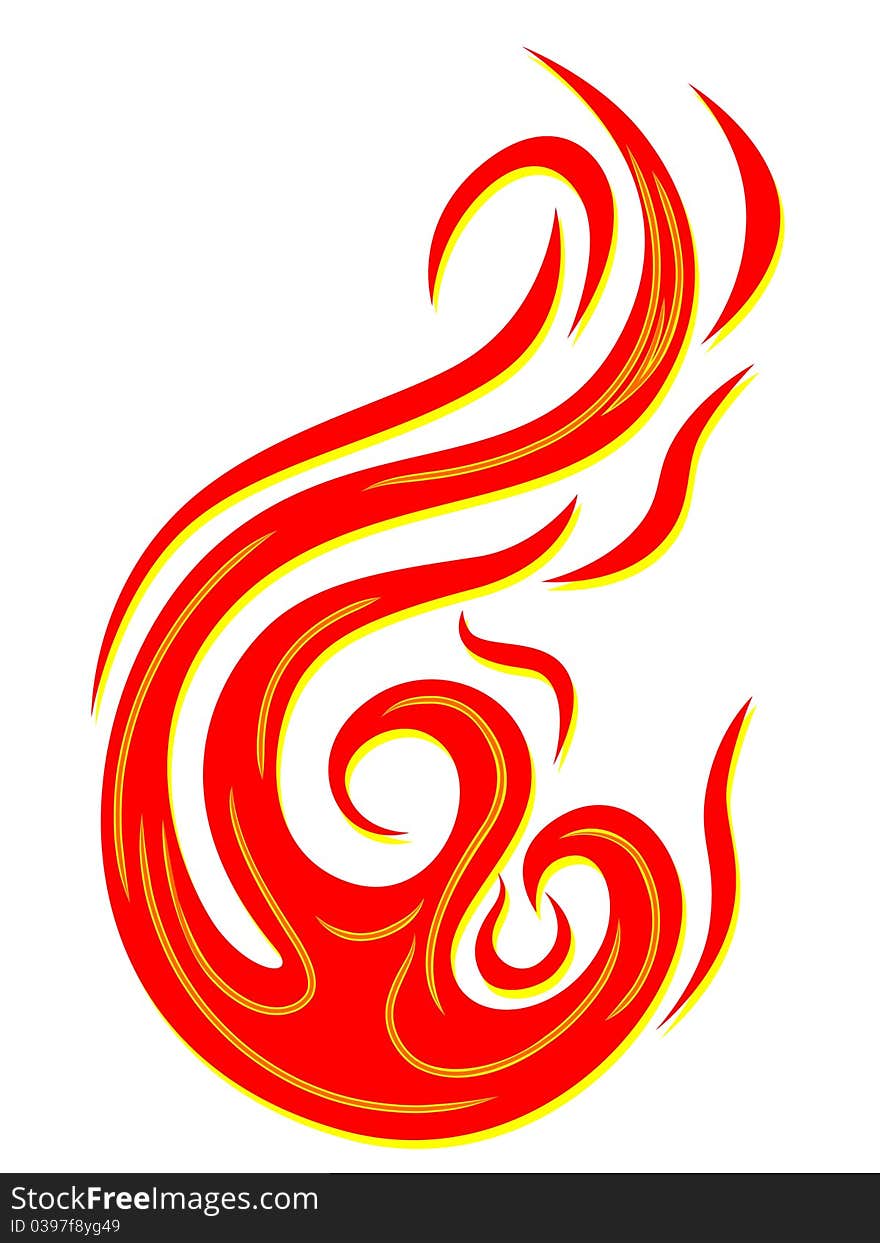 Vector of red fire tattoo