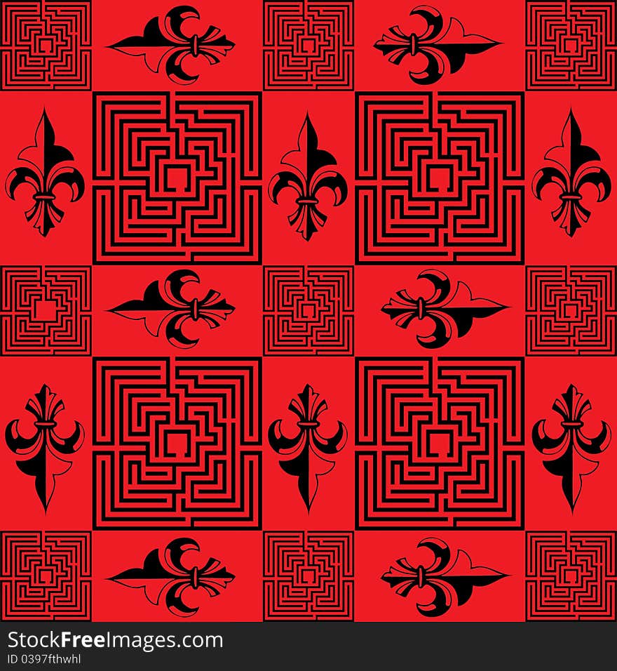 Red and black abstract pattern.