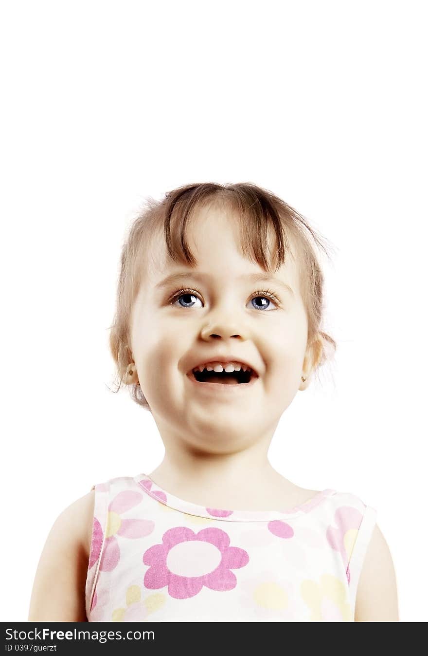 Portrait of the girl on a white background. Portrait of the girl on a white background